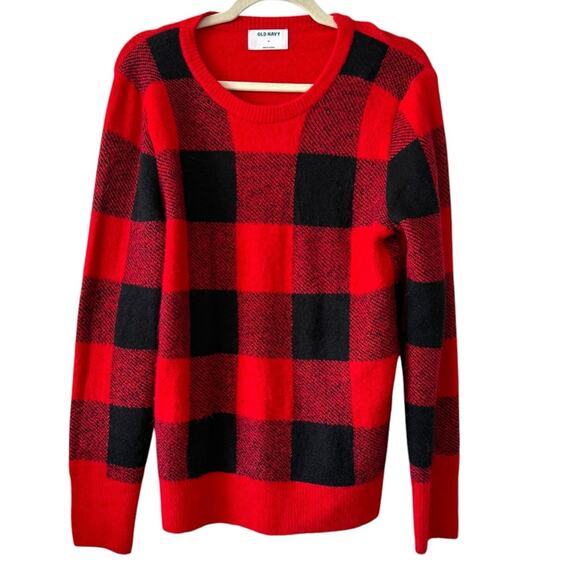 Old Navy Sweaters - Old Navy Buffalo Plaid Fuzzy Sweater | Size Medium